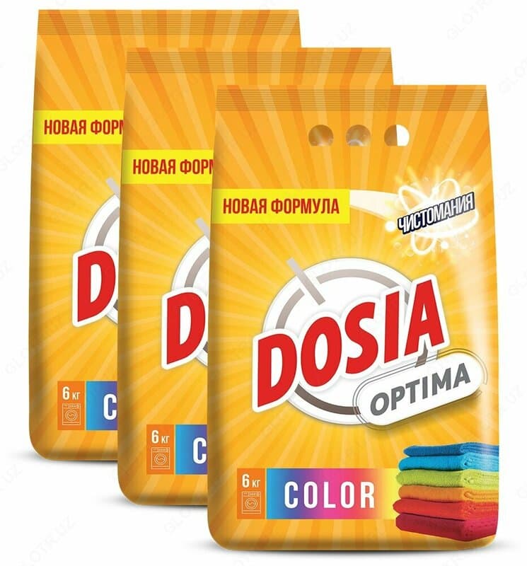 Стиральный порошок Dosia Optima Color для ручной и машинной стирки, 6 кг х 3 — 1