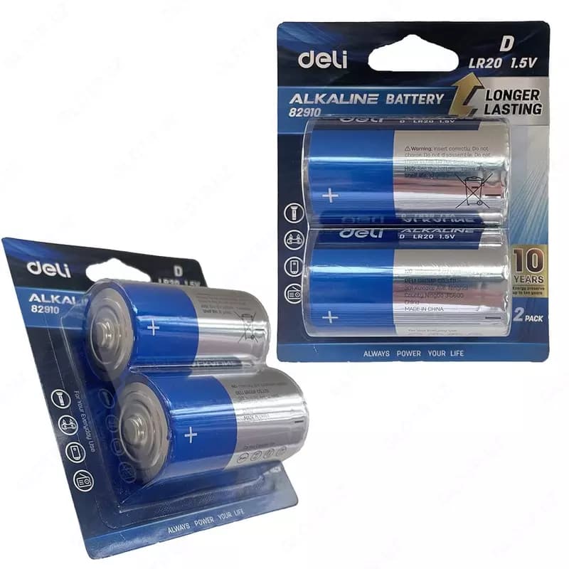 Батарейки D LR20 1.5V 2шт 82910 Deli — 2