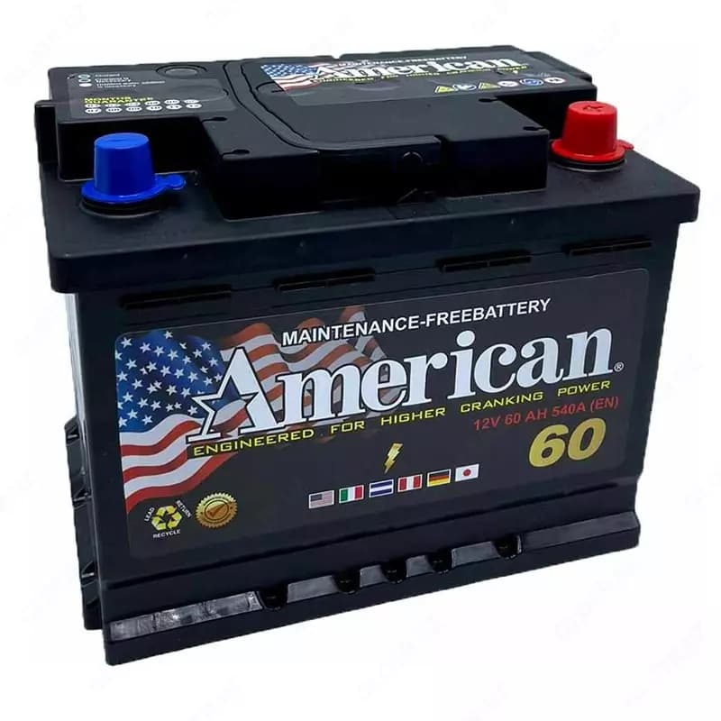 Аккумулятор для авто AMERICAN 12v60 (Турция) — 2
