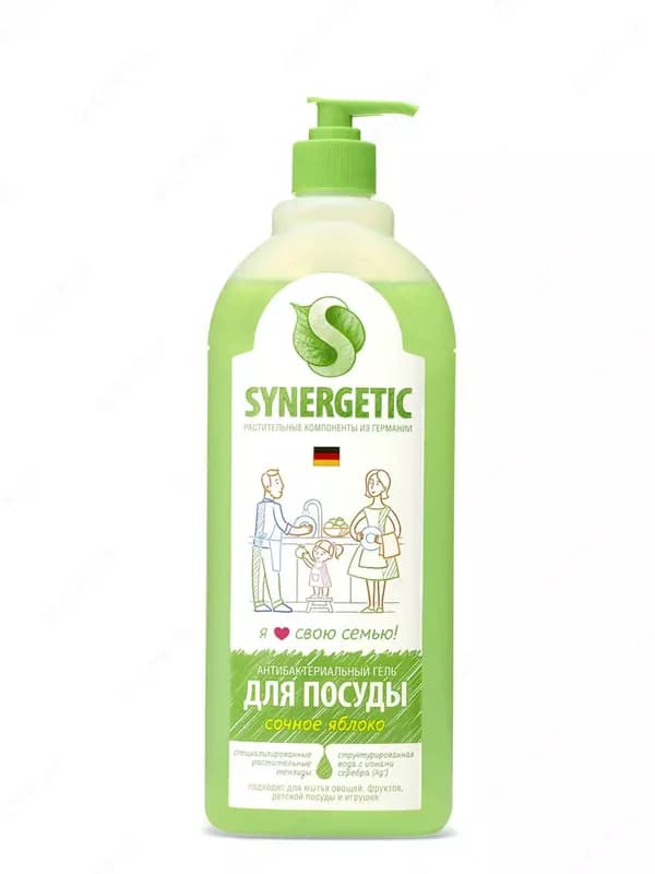 Средство для мытья посуды и детских игрушек Synergetic ”Яблоко” 103052, 0.5 л — 1