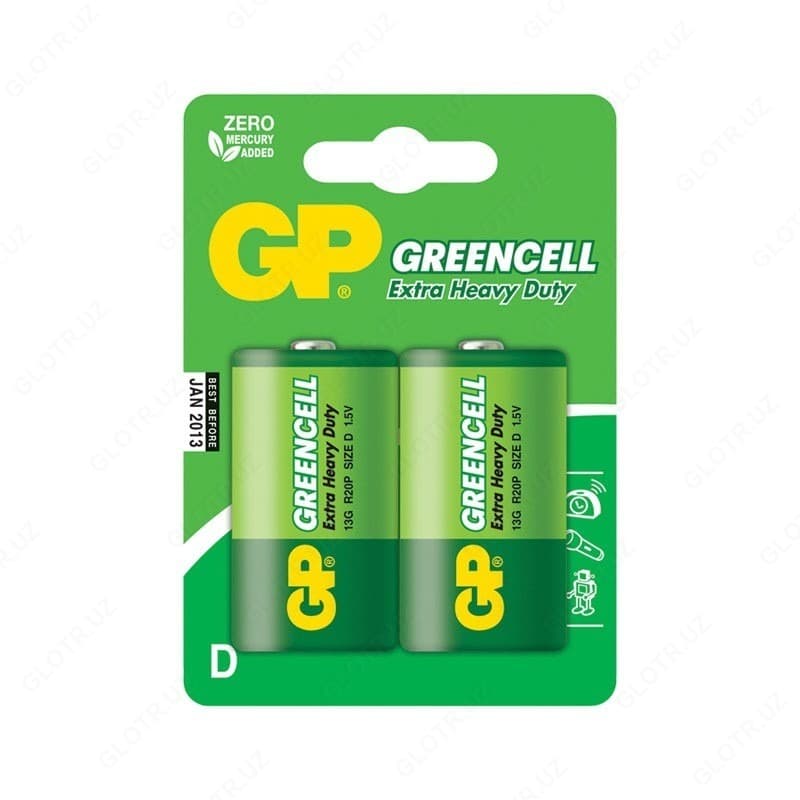 Батарейка GP GREENCELL 1.5V (R14) 2*Целлофан — 2