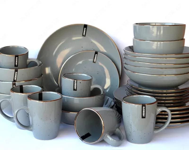 Чашка Ardesto Bagheria 360 мл, Grey, керамика (12 шт в коробке) — 2