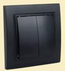 Выключатель (двухклавишный) ”Dusel” Rich, 10А, 210-250 В (Black)