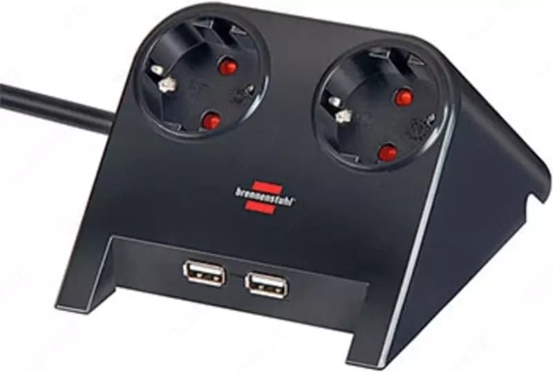 Удлинитель Desktop-Power 2 розетки, 2хUSB 2.0, кабель 1.8 м — 2