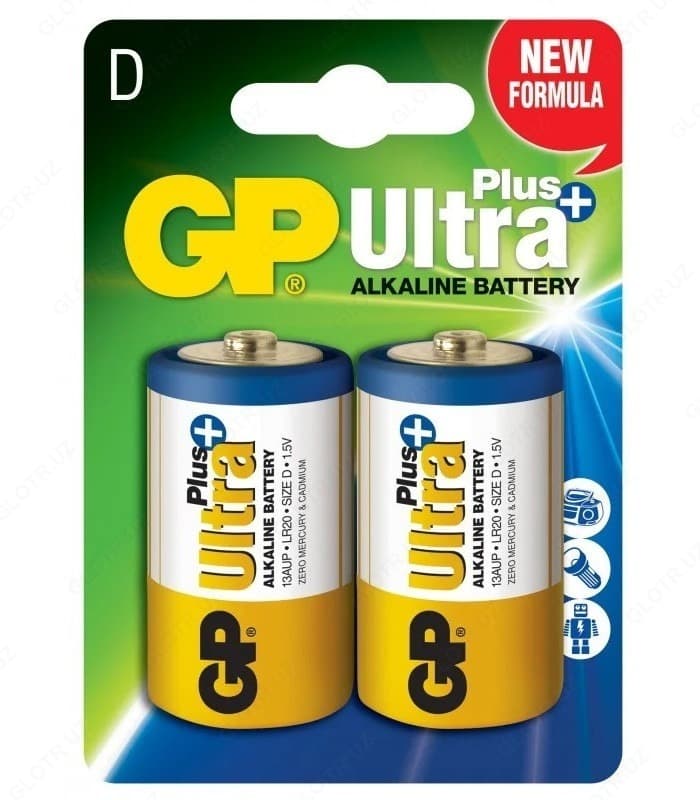 Батарейка GP Ultra Plus Alkaline (LR20) D 2*BL — 1
