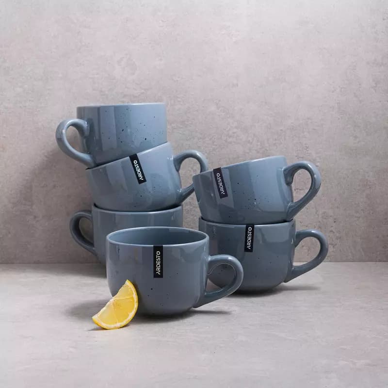 Комплект из 6 шт Чашка Ardesto Bagheria, 480 мл, Grey, керамика — 2