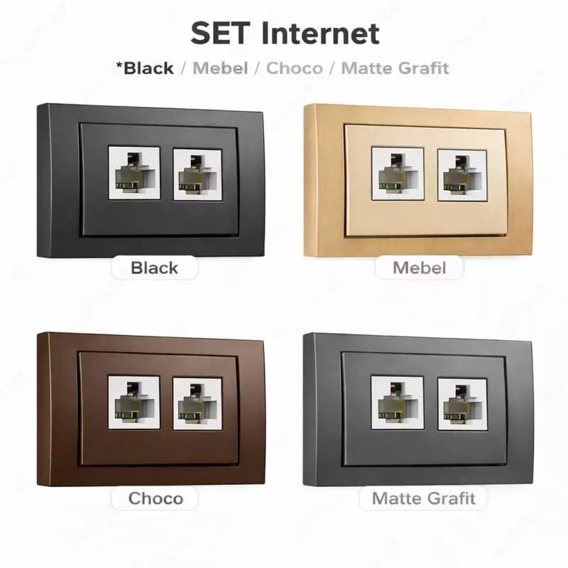 SET Internet (2 порта) — Black / Mebel / Choco / Matte Grafit — 1