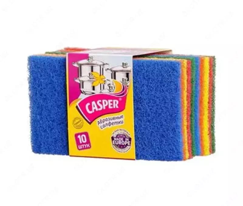 Универсальные абразивные губки-салфетки ”Casper” 13х14 см, 10 шт (Код - 304) Ассортимент — 2