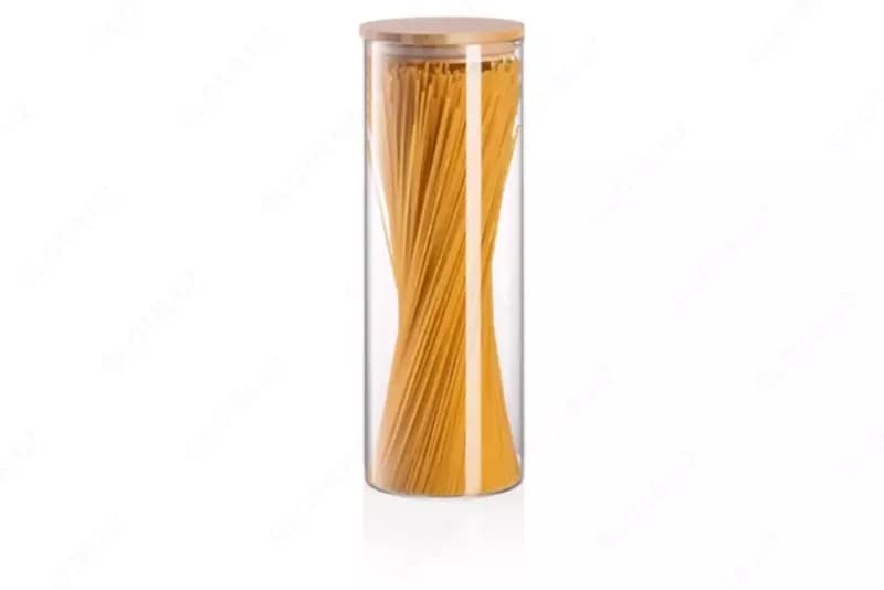Банка для хранения Ardesto Fresh, круглая, 1300 мл, стекло, бамбук — 1