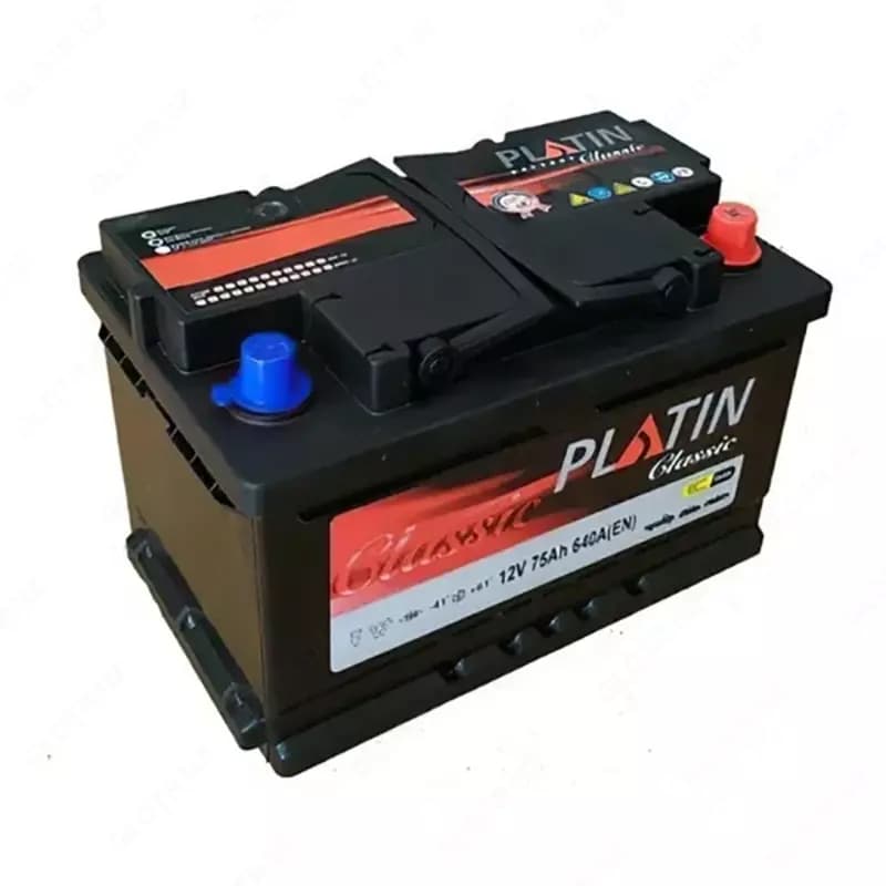 Аккумулятор для авто PLATIN 12v75 Шлакоблок, Азиатский корпус (Турция) — 1