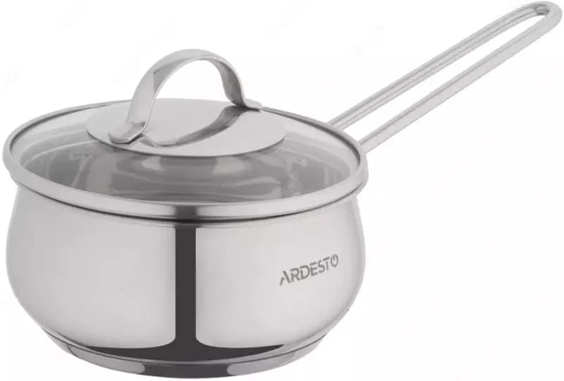 Ковш со стеклянной крышкой Ardesto Gemini Liguria, 1.3л, нержавеющая сталь — 1