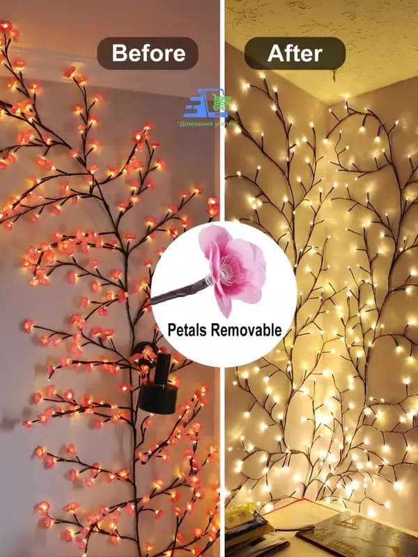 Бра светодиодное ”Ветка Сакуры” настенное , LED, гибкая, USB — 2