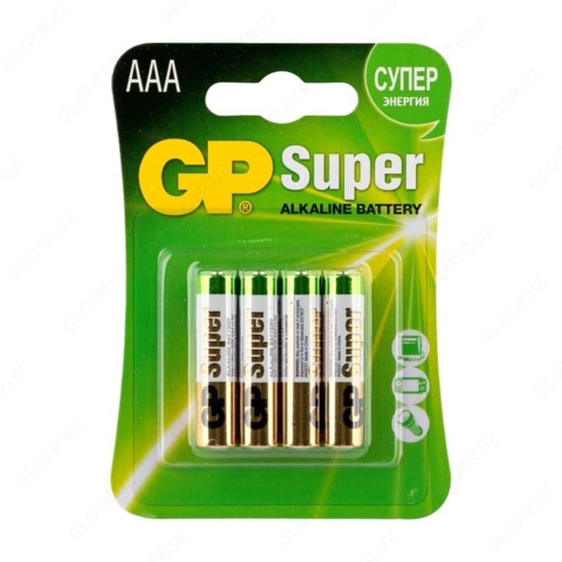 Батарейка GP Super ALKALINE BATTERY, 1.5 В, LR03 BL4 — 1