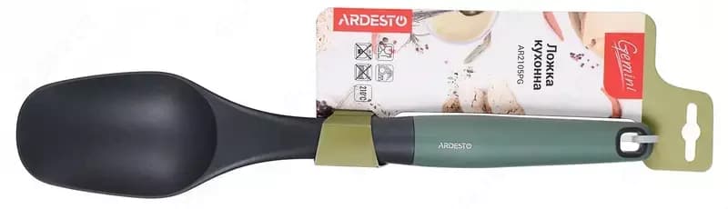 Ложка кухонная Ardesto Gemini, серый/зеленый, нейлон, пластик с софт тач — 3