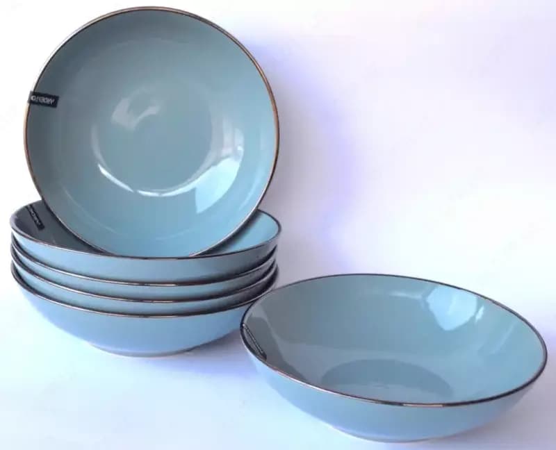 Комплект из 6 шт Тарелка суповая Ardesto Bagheria, 20 см, Grey, керамика — 3