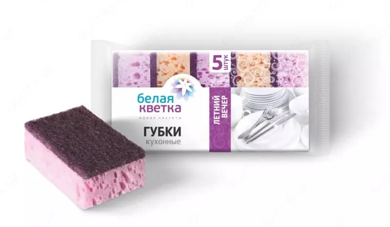 Губки кухонные Белая Кветка ”Летний вечер” 10 шт. — 2