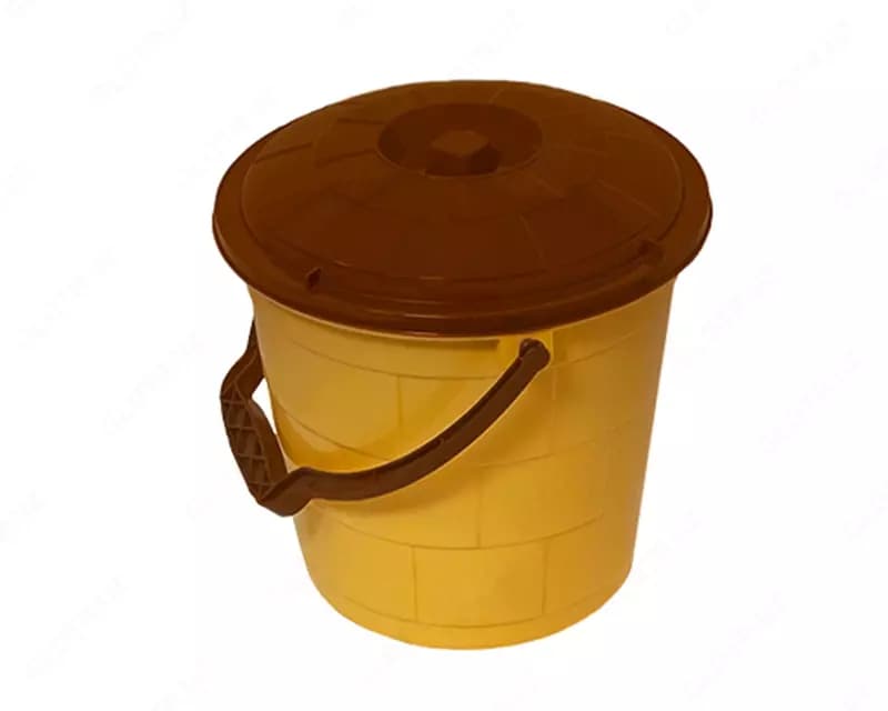 Ведро с крышкой желтое, 10л — 2