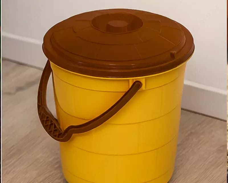 Ведро с крышкой желтое, 10л — 4