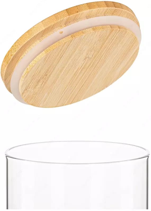 Банка для хранения Ardesto Fresh, круглая, 760 мл, стекло, бамбук — 2