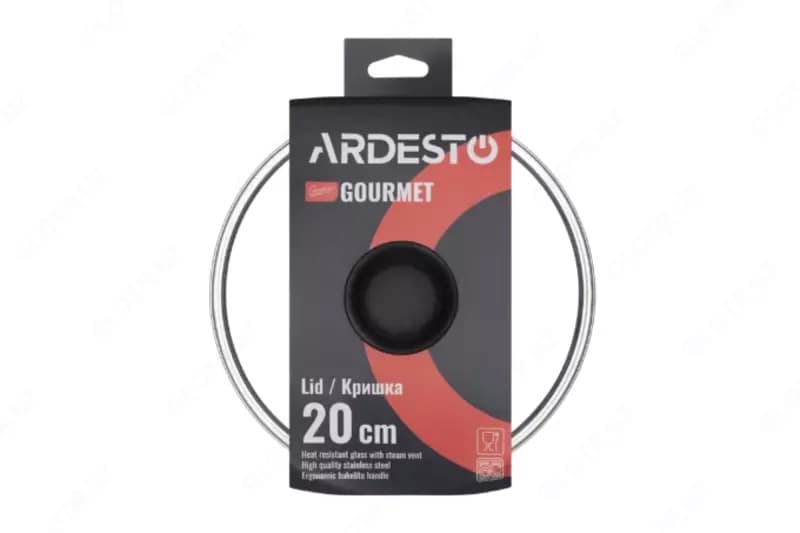 Крышка Ardesto Gemini Gourmet, 20см, термостойкое стекло, нержавеющая сталь, бакелит, — 1