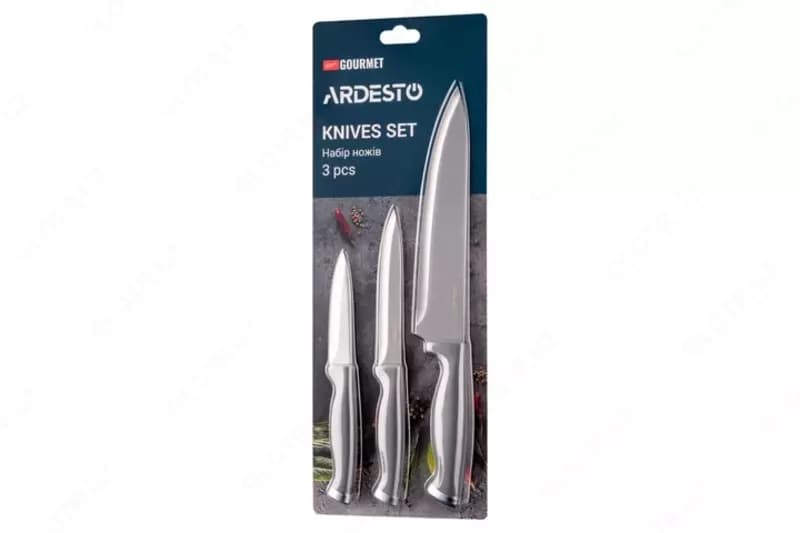 Набор ножей Ardesto Gemini Gourmet 3 пр., черный, нержавеющая сталь, пластик — 1
