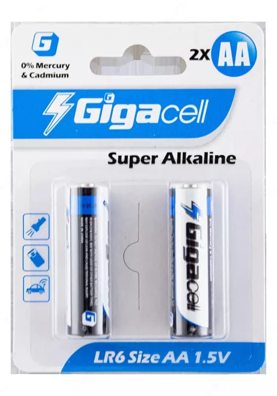 Батарейка АА Gigacell Super alkaline (LR6), 2 шт в блистере — 1