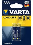 Батарейка ААА Varta LONGLIFE, 2 шт в блистере