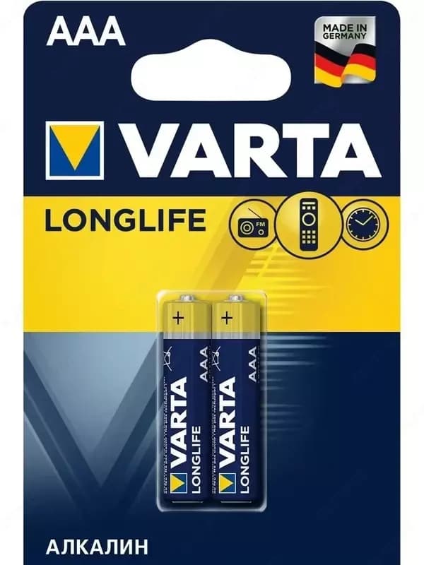 Батарейка ААА Varta LONGLIFE, 2 шт в блистере — 1
