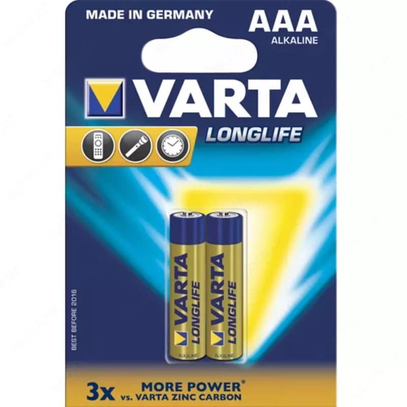 Батарейка ААА Varta LONGLIFE, 2 шт в блистере — 2