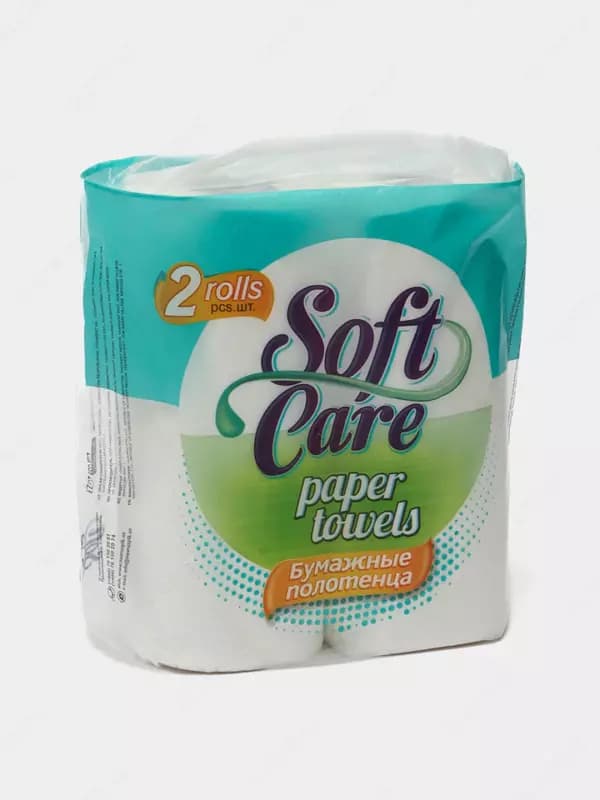 Бумажные полотенца ”Softcare”, два слоя, уп. 2 рул., белые (Код - 1301) — 1