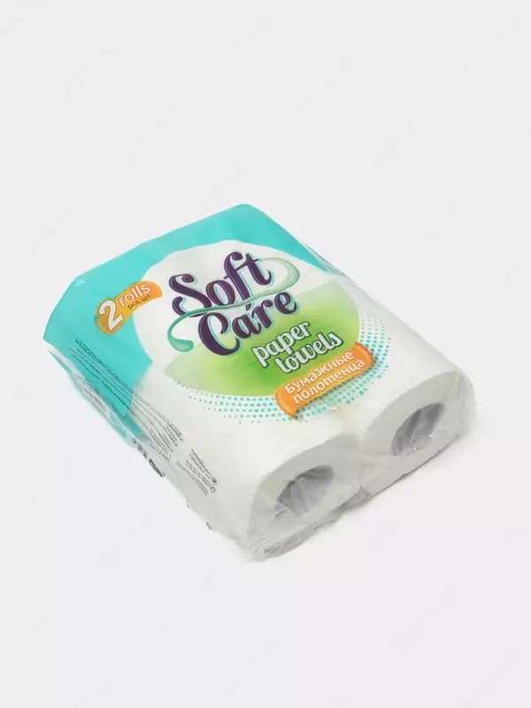 Бумажные полотенца ”Softcare”, два слоя, уп. 2 рул., белые (Код - 1301) — 2