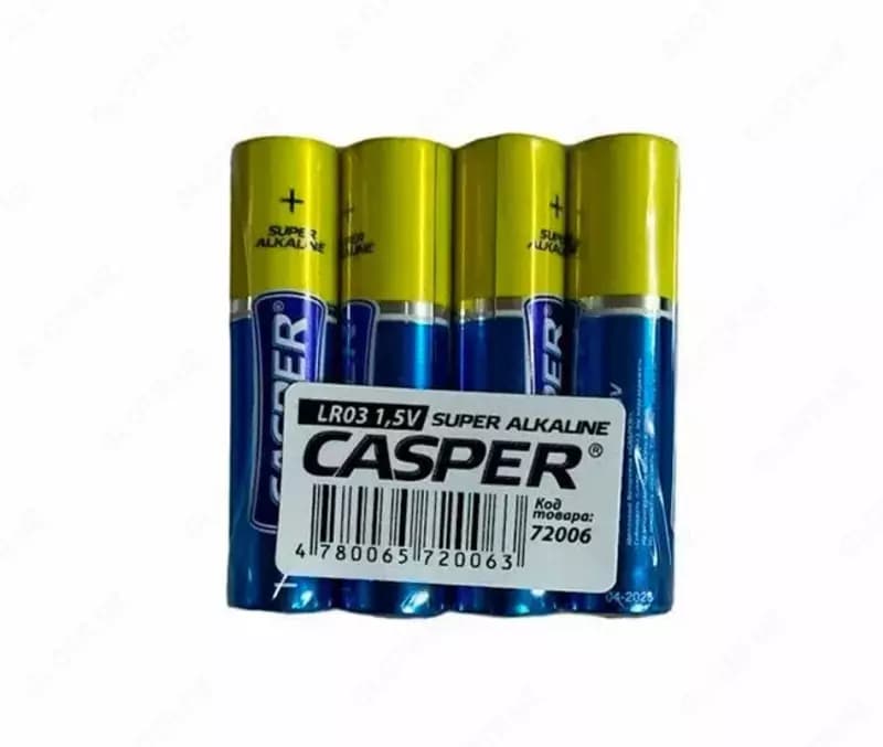 Упаковка батареек ”Casper” тип AАА LR03, 1.5V, 4шт, блистер (Код - 336) — 1