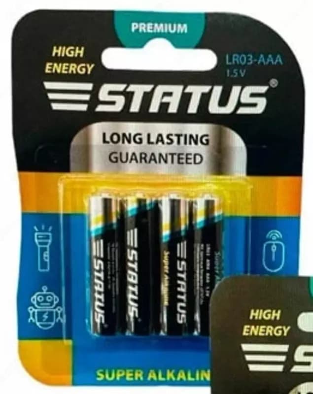 Упаковка батареек ”Status” тип AАА LR03, 1.5V, 4 шт, блистер (Код - 342) — 1