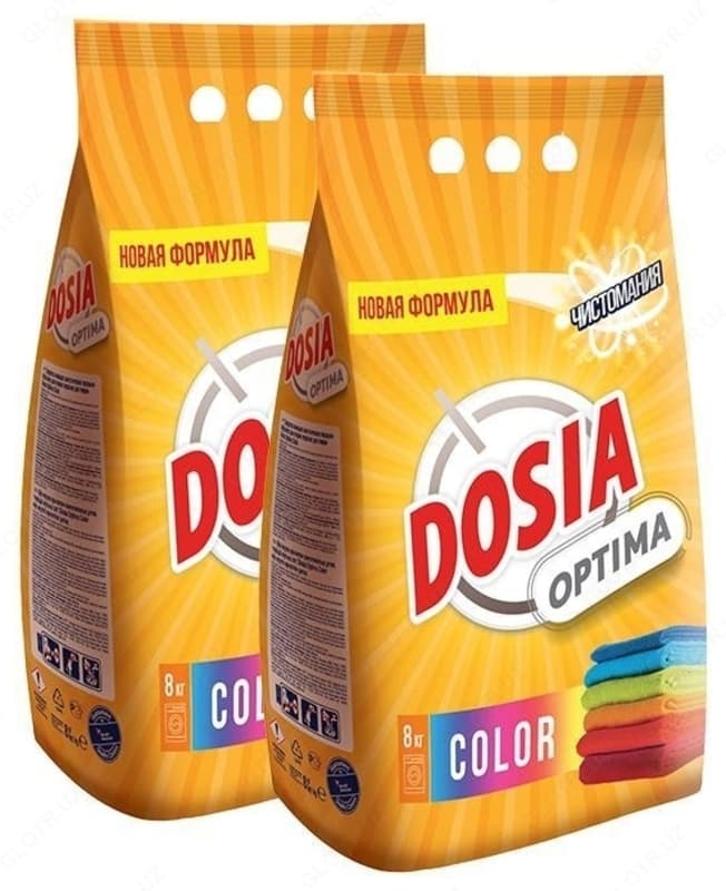 Стиральный порошок Dosia Optima Color для ручной и машинной стирки, 8 кг х 2 — 1