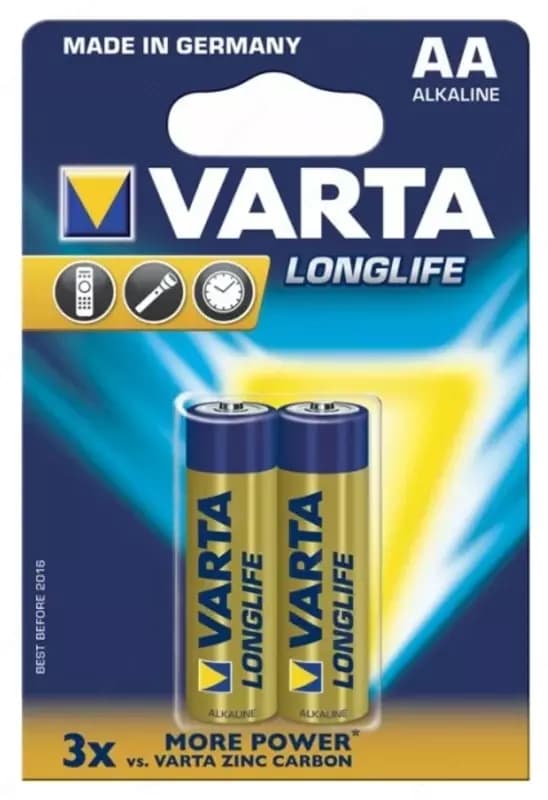 Батарейка АА Varta LONGLIFE, 2 шт в блистере — 1