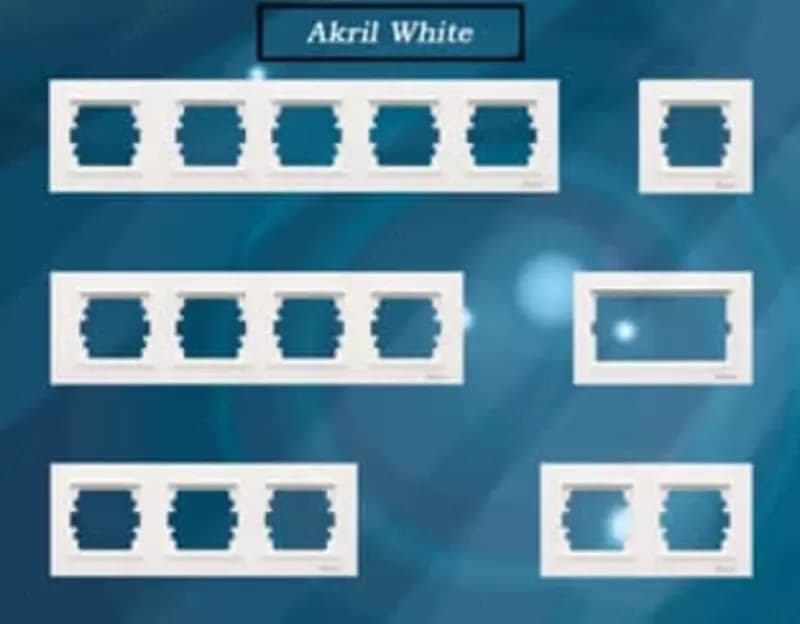 Рамка под розетку, выключатель (AKRIL WHITE) ”Dusel” Rich, 1 пост (Белая) — 2