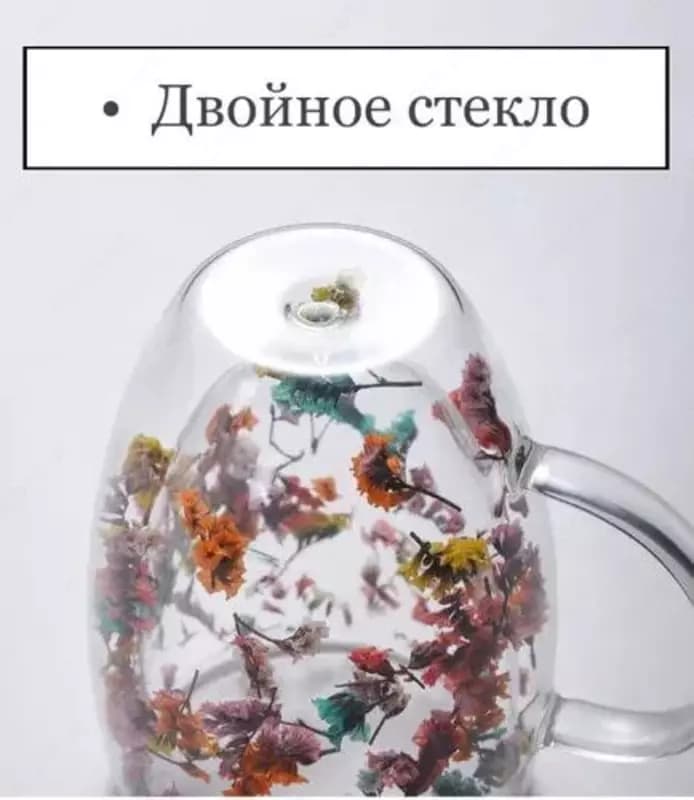 Кружка стеклянная с двойными стенками, 300 мл — 3