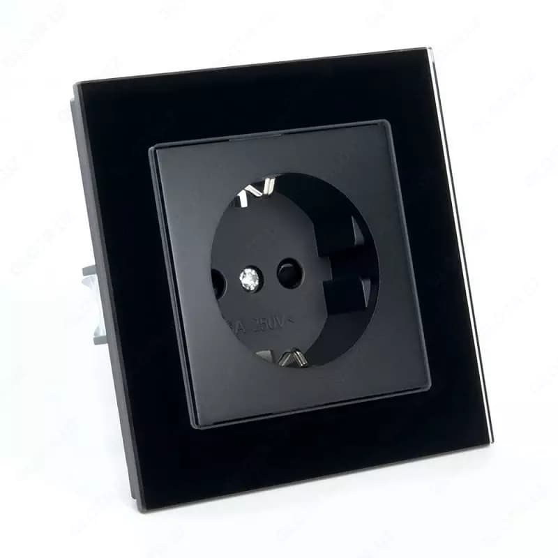 Одноместная электророзетка (с заземлением) ”Dusel” Rich, 16А, 220-250 В (Black) — 1