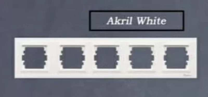 Рамка под розетку, выключатель (AKRIL WHITE) ”Dusel” Rich, 5 постов (Белая) — 1