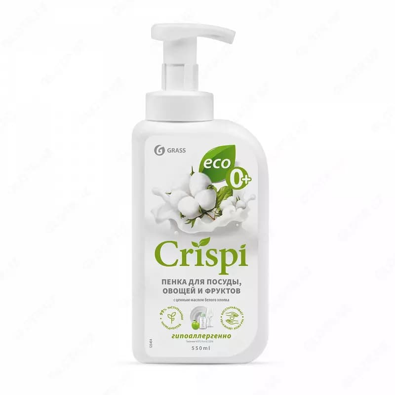 Пенка для посуды, овощей и фруктов ”Grass CRISPI” с ценными маслами белого хлопка 550мл — 2