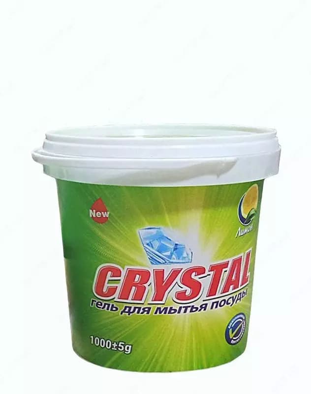Гель для мытья посуды ”Crystal” Лимон, антижир, 1000 гр., уп. пласт. ведро (Код - 1306) — 1
