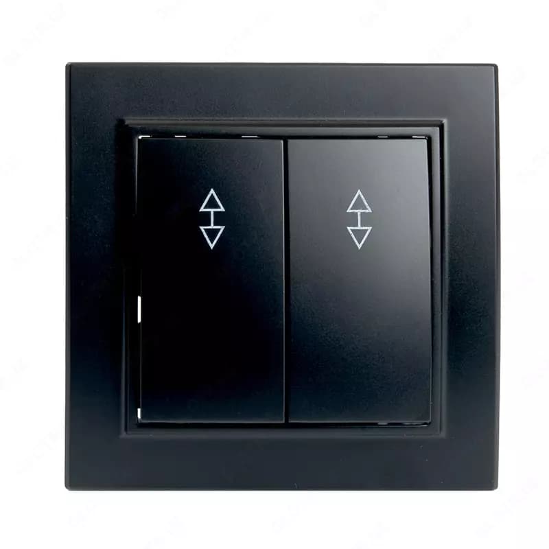 Выключатель - Permutator проходной (двухклавишный) ”Dusel” Rich, 10А, 210-250 В (Black) — 1