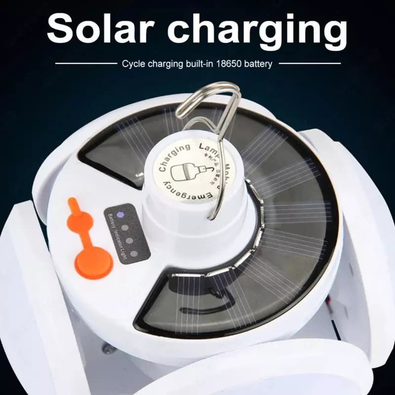 Светильник лампа для кемпинга с солнечной батареей Solar CampLamp-2029 подвесная, уличная, аккумуляторная, 5 в 1 — 5