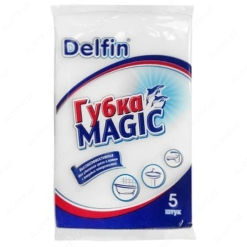 Чистоль губка DELFIN белая 5шт — 2