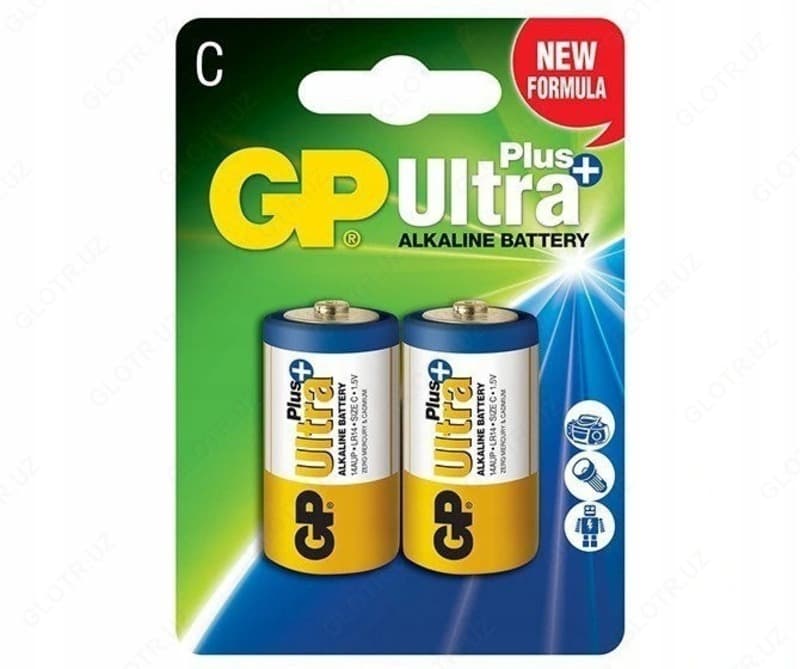 Батарейка GP Ultra Plus Alkaline (LR14) C 2*BL — 1