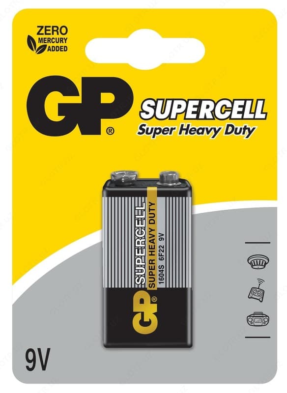 Батарейка GP SUPERCELL 9.0V (6F22) 1*BL — 1
