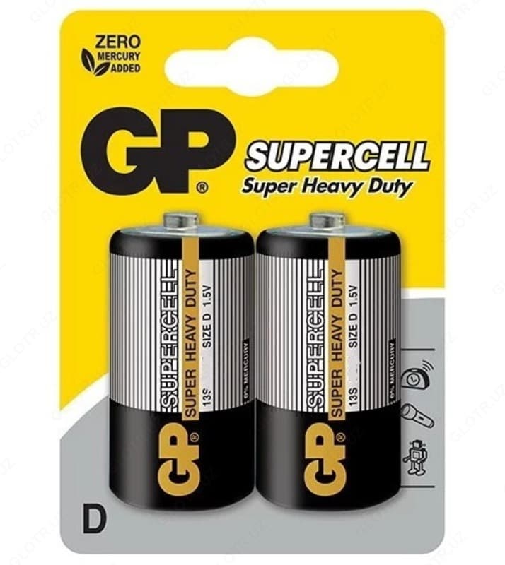 Батарейка GP SUPERCELL 1.5V (R14) 2*BL — 1