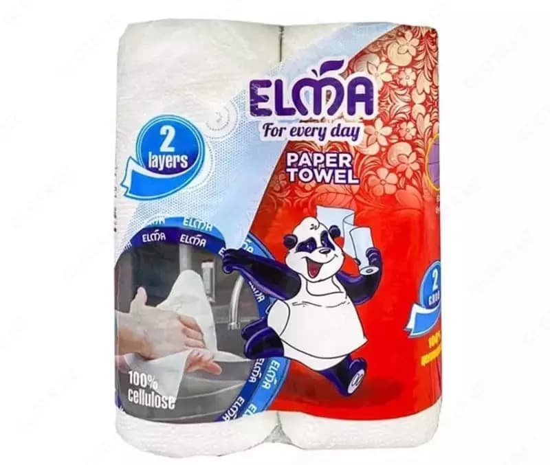 Бумажные полотенца ”Elma” Soft touch (405), два слоя, уп. 2 рул., белые (Код - 542) — 1