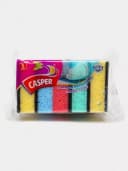Универсальные двусторонние губки ”Casper” Bubble Effect, поролон/абразив, 95х65х30 мм, 5 шт. (Код - 373)