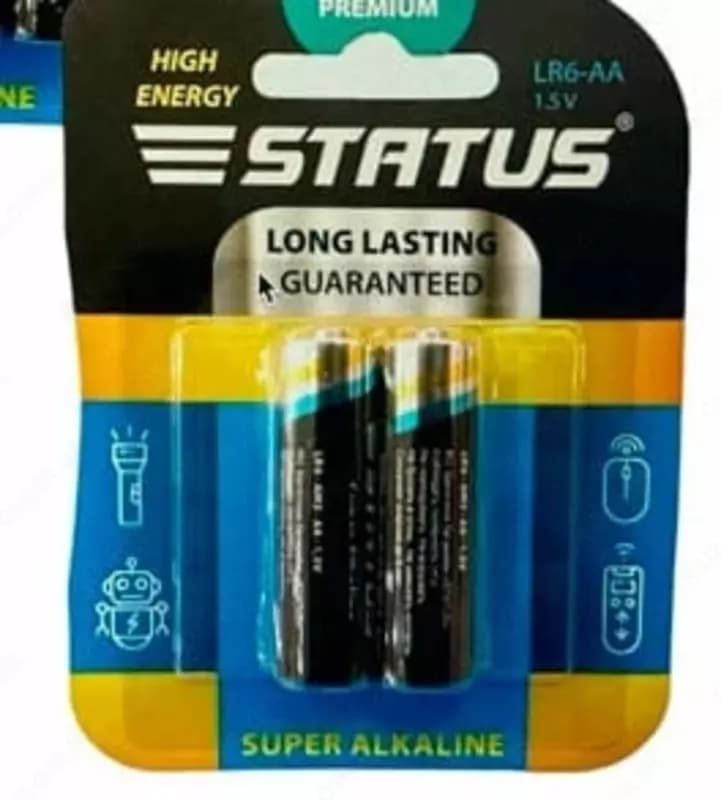 Упаковка батареек ”Status” тип AА LR6, 1.5V, 2 шт, блистер (Код - 339) — 1
